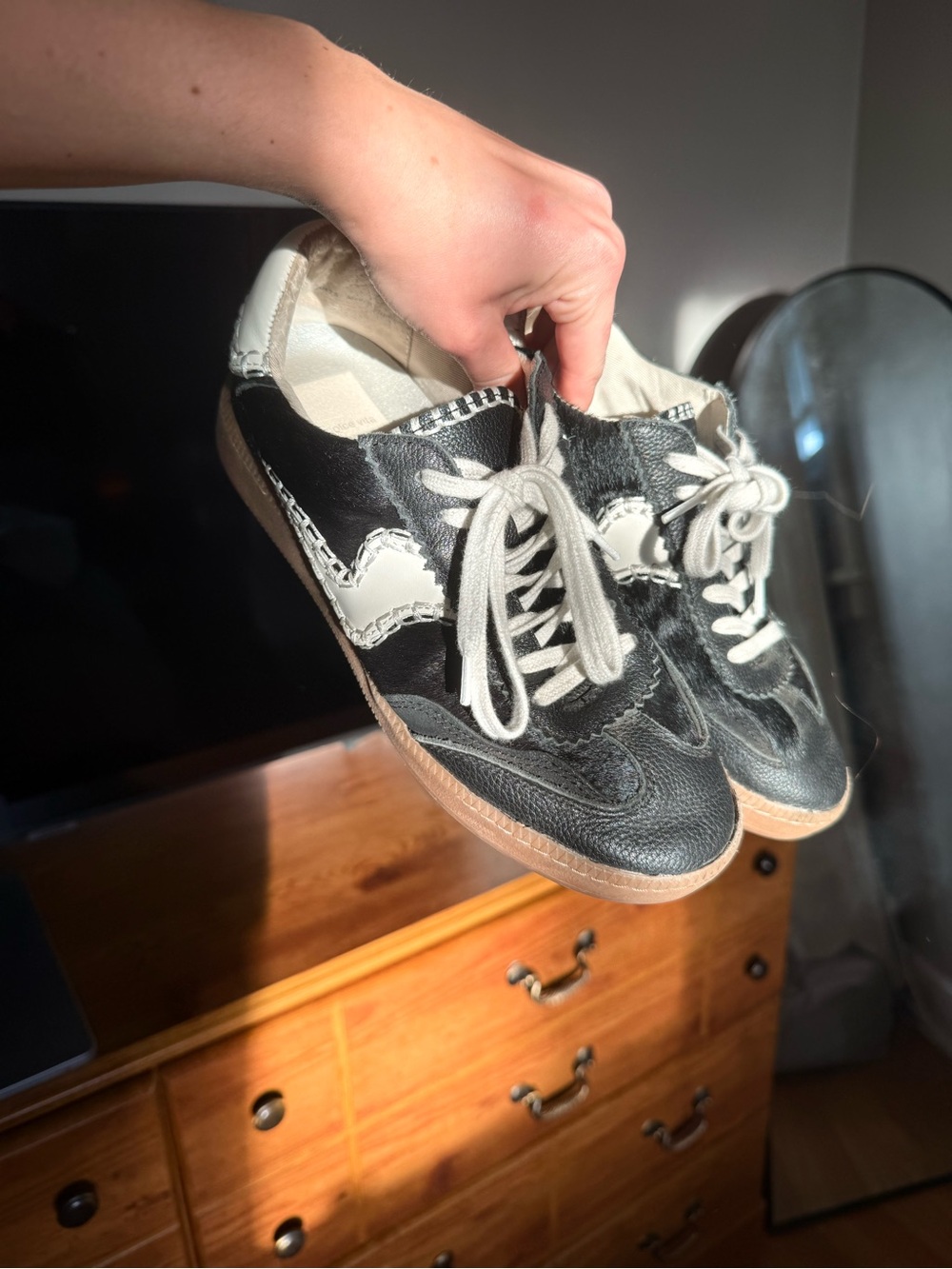 Dolce Vita Black and White Low-Top Sneaker
